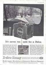 1937 Delco Battery Delco-remy Never Too Cold Vintage Magazine Print Adposter