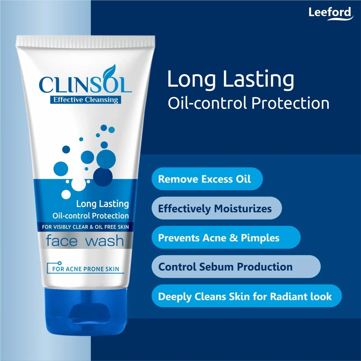 Clinsol Longlasting Oil Control Facewash Whiteheads Blackheads