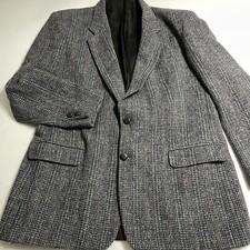 Harris Tweed Mens 44T Blazer 100 Virgin Scottish Wool Multi Color Sport Coat