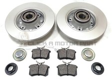 CITROEN C3 PICASSO REAR 2 BRAKE DISCS AND PADS & FITTED WHEEL BEARINGS ABS RINGS