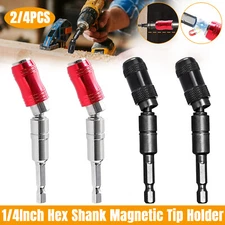 2/4Pcs 1/4inch Shank Steel Impact Magnetic Pivoting Drill Bit Tip Holder Swivel