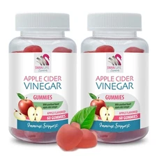 Chewy apples - APPLE CIDER VINEGAR - Gummy goodness 2 Bottles 120 Gummies