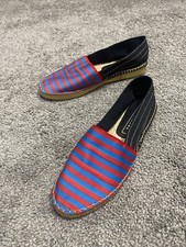 Marc Jacobs Espadrille Flat Shoe Red Blue Stripe Gold Slip On Women 7.5 EU 38.5