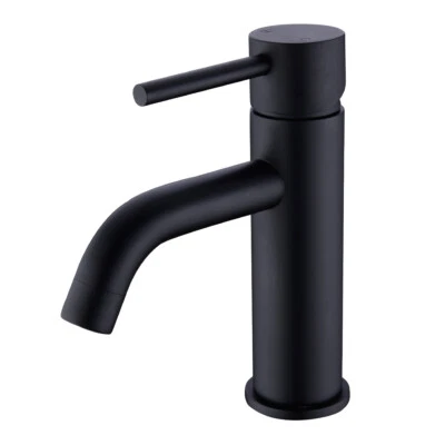 Brass Bathroom Basin Mixer Tap Black Sink Taps Round Single Hole Vanity Faucet