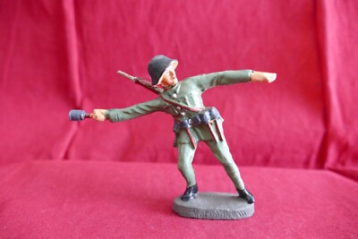 Figurine Ancienne Elastolin Allemagne Soldat Allemand Composition