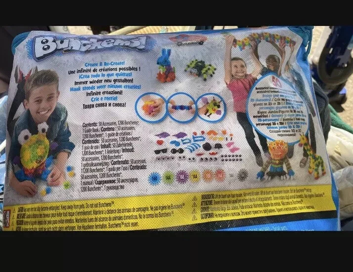 Bunchems Mega Jumbo Pack 1250 unidades artesanía creativa construcción niños juguete - Imagen 3 de 4