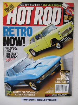 Hot Rod Magazine   June  2006    Pinks Car Show/Retro Now '60s Street Machines