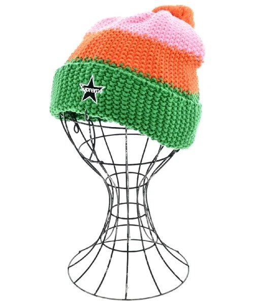 Casquette/bonnet tricot Supreme rosexorangexvert 2200515430011