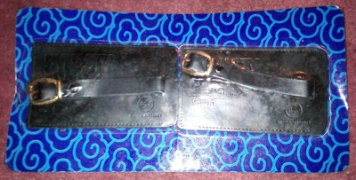 2 China Airlines (Taiwan) Dynasty Flyer Club Logo Faux Blue Leather Luggage Tags