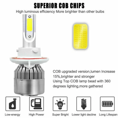 Комплект светодиодных ламп для фар дальнего и ближнего света H13 9008 для Ford F150 2004-2014 годов выпуска - Изображение 2 из 4