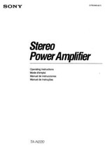 Sony TA-N220 Amplifier / Receiver Owners Instruction Manual