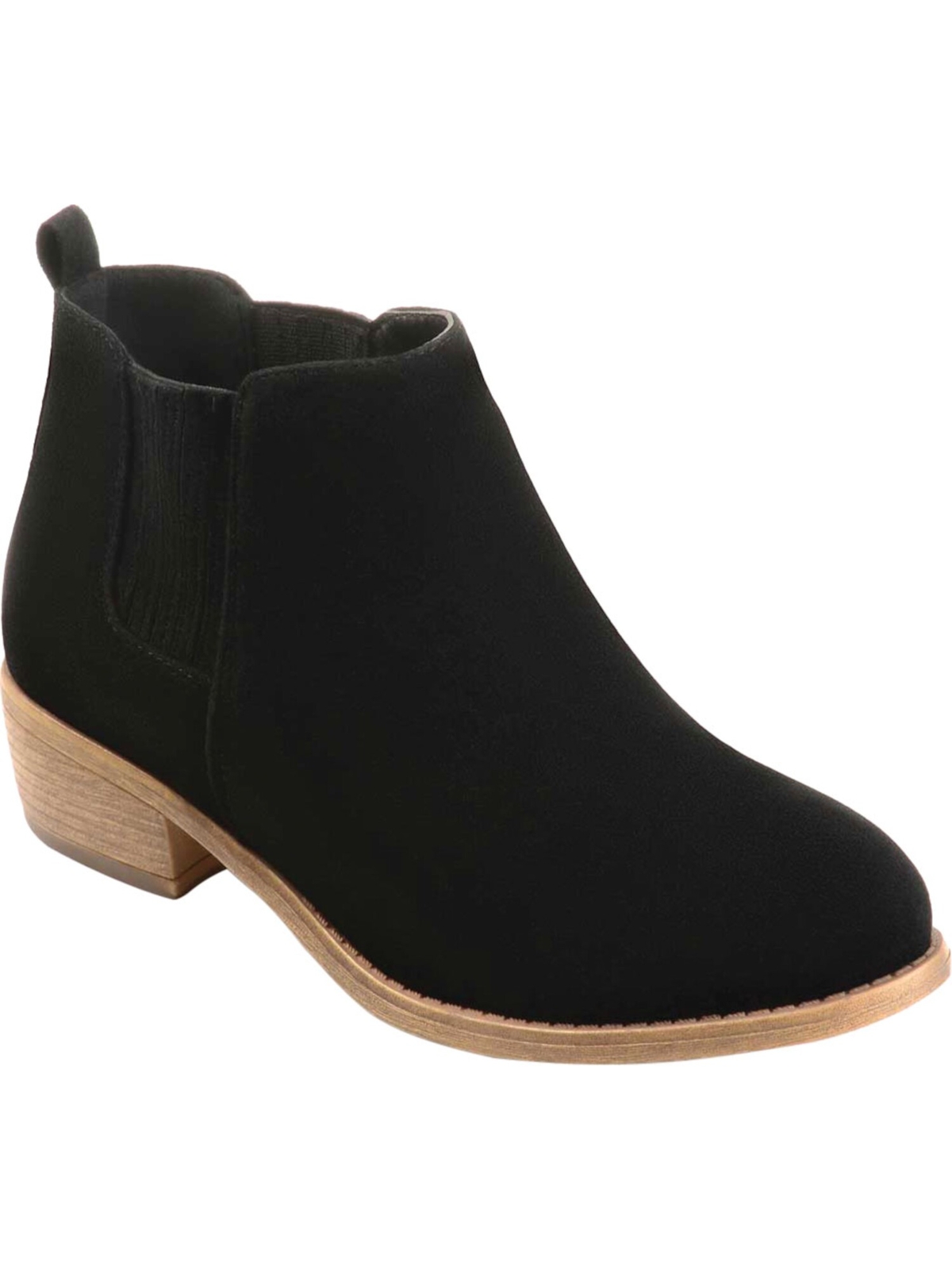 JOURNEE COLLECTION Womens Black Side Gores Ramsey Almond Toe Booties 7.5