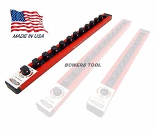 Mechanics Time Saver 1/2 in Drive Lock A Socket Rail Rack MTS USA Made 12 Clip