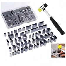 52Shape Style Hollow Hole Puncher Leather Punching Tool with Hammer LeatherCraft