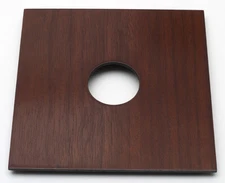 1 Lens Board 5.2" x5.2" for Burke&James 5x7" -walnut veneer, undrilled/free hole