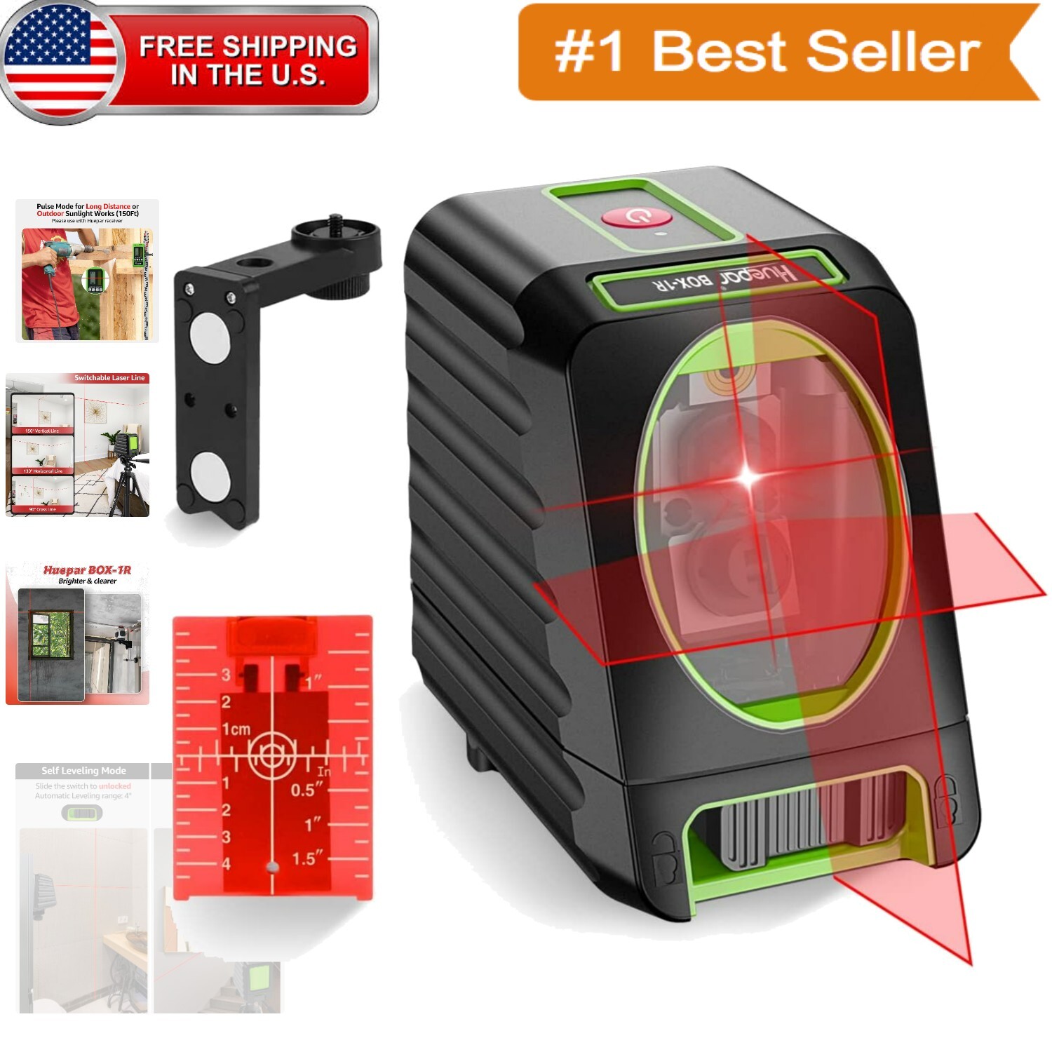 Versatile 150ft Red Self-Leveling Laser Level with Pulse Mode Functionality