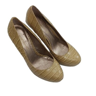 BCBGeneration Shoes Tan Heels Pumps Faux Snakeskin Stiletto Jodie Size 6.5