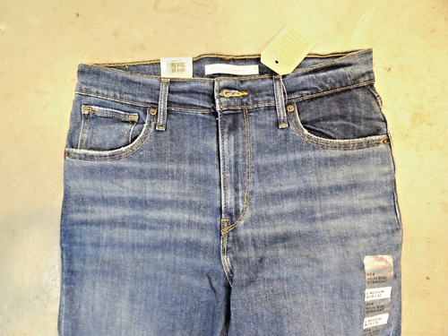 Levi's 724 High Rise Straight Blue JEANS W28 L32 NEW WITH TAGS Long Zip Front - Picture 2 of 3