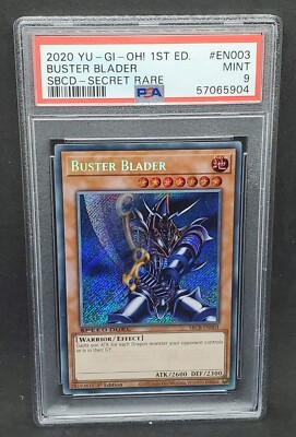 Yugioh PSA 9 MINT Buster Blader SBCB-EN003 1st Edition Secret Rare