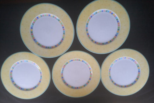 Villeroy & Boch Twist-Alea Limone Set Of 5 Dinner Plates 10 3/4" - Picture 1 of 9