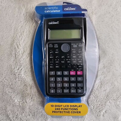Scientific Calculator 10-Digit Display 240 Functions Dual Power Source Caliber 