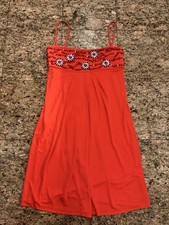 VALENTINO Red Crystal Beaded Spaghetti Strap Dress