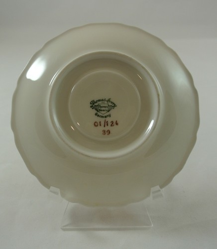 Vintage Thomas Ivory Germany Round Saucer Tea Cup Plate Floral Small Gilded - Picture 5 of 6