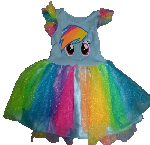 My Little Pony Toddler Girls' Rainbow Dash Costume Ruffle Dress | eBay