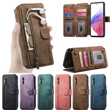 Leather Card Holder Zipper Wallet Case For Samsung Galaxy A06/A16 5G/A15/A25/A55