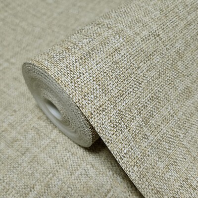 Modern rustic olive tan plain faux woven fabric textured plain Wallpaper rolls