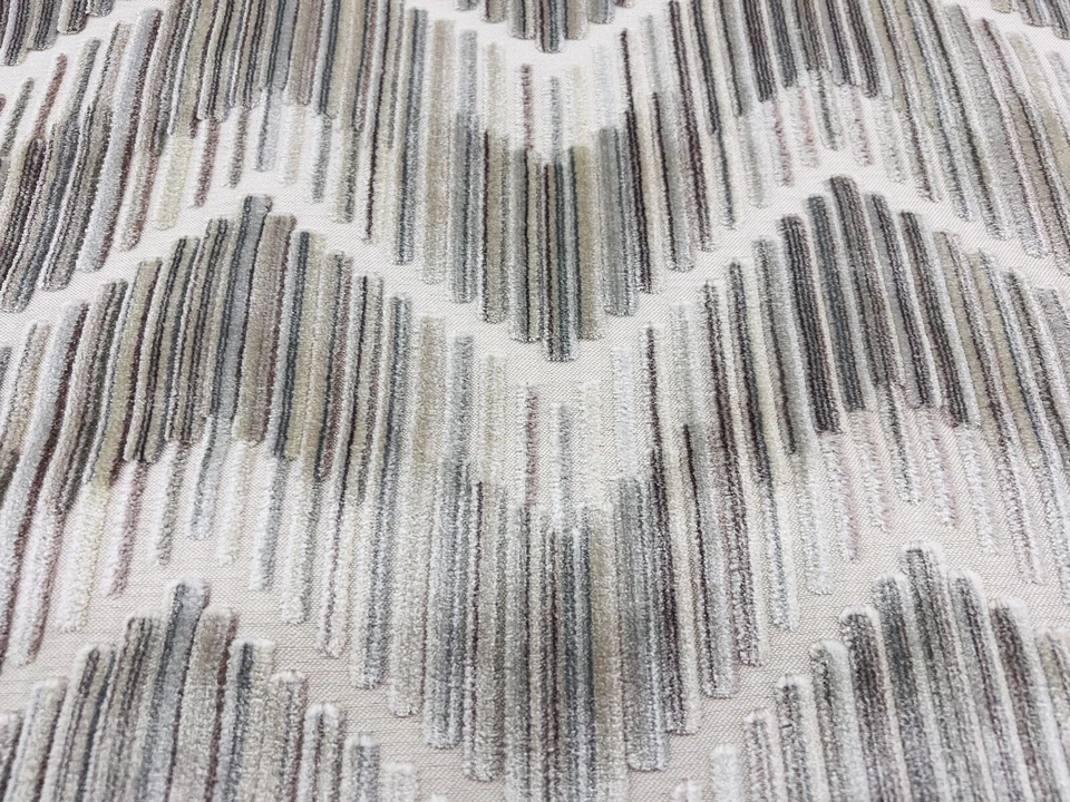 Kravet Couture Flamestitch Chevron Velvet Fabric- Highs & Lows / Stone 5.75 yd - Image 2 of 3