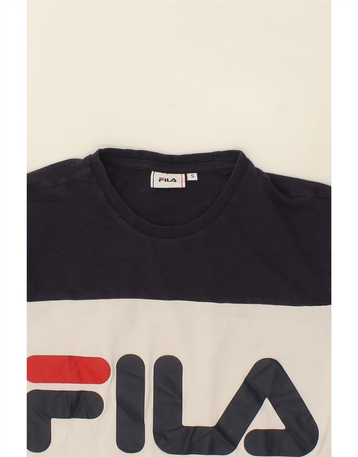 FILA Maglietta Uomo Grafica Top Piccolo Rosso Colourblock Cotone BU25