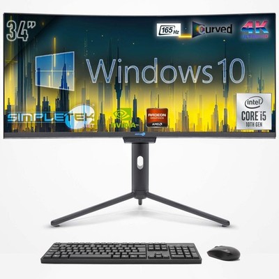 PC All In One Core I5 10Th 34'' Win10 32GB 2TB GPU RTX4060 8GB Curved 4K Gaming