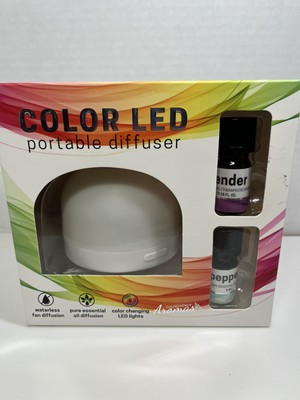 Goldessence Aromas Color LED Portable Diffuser w/Essential Oils Included NIB