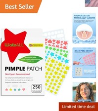 Vibrant 250-Pack Hydrocolloid Pimple Patches - Tea Tree Oil  Salicylic Acid