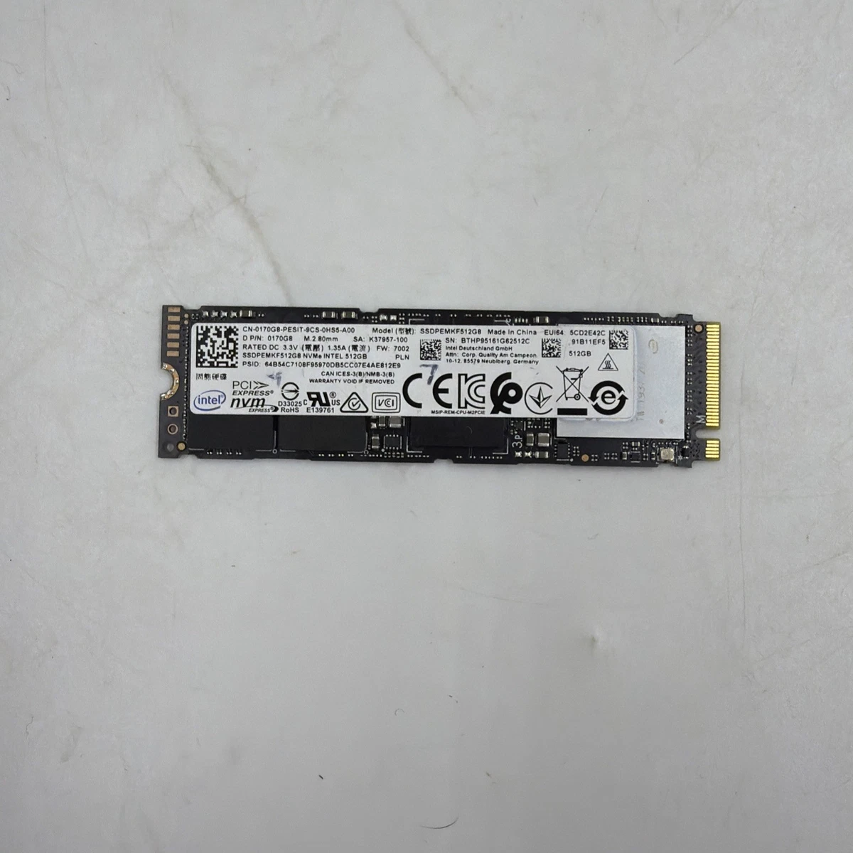 INTEL M.2 SSD 512GB 健康度95% Intel M.2 Interface 512 GB Solid State Drives for sale | eBay