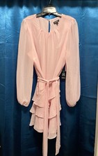 Soft Pink Romantic Valentine Layered Long Sleeved Dress