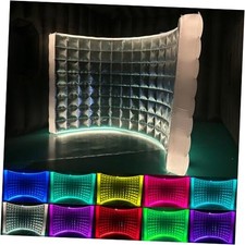 Inflatable Photo Booth Wall Silver, Silver wall lights on the top and bottom 