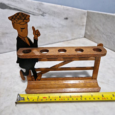 Vintage andy. capp  Wooden Tobacco Pipe Rack Stand,  Design, 5 Hole