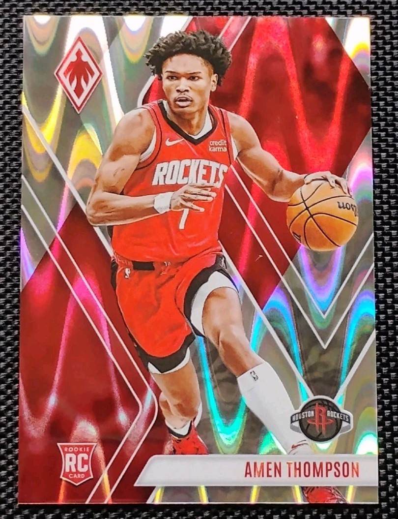 2023-24 Panini Phoenix Amen Thompson Rookie Seismic #/125 Rockets #300 (RC)