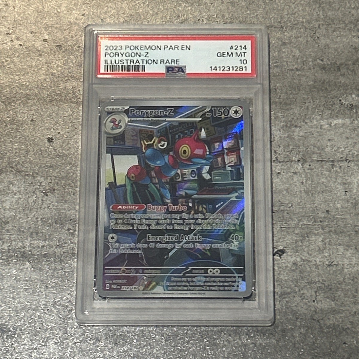 Pokemon TCG: 2023 Porygon-Z 214/182 SV04: Paradox Rift Holo PSA 10