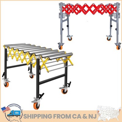 Adjustable Roller Conveyor Table Flexible Roller Conveyor Stand Yellow / Red
