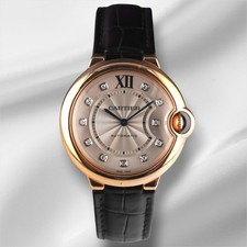 Cartier Ballon Bleu 36mm Rose Gold Diamond Ladies Watch 3003 / WE902028