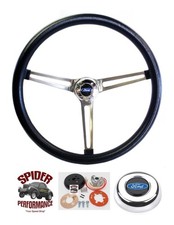 1965-1969 Tbird Fairlane Galaxie Falcon Steering Wheel 15 Muscle Car Stainless