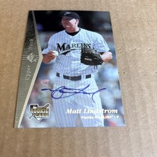 2007 SP Rookie AUTO Matt Lindstrom RC #165 Marlins Baseball Card (f5). rookie card picture