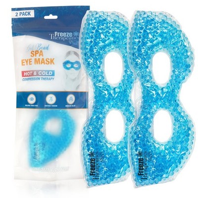 2 Pack Redesigned Therapeutic Spa Gel Bead Eye Masks Hot/Cold Reusable Therapy