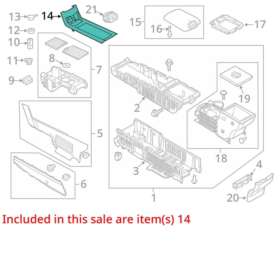 ADEQUADO PARA 2010-2019 LINCOLN MKT PANEL - CONSOLE AE9Z7404567AC - NOVO FABRICANTE DE EQUIPAMENTO ORIGINAL - Imagem 3 de 4