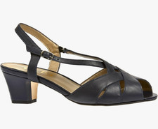 VAN DAL Libby Mid Heels Shoes Slingback Leather Ladies Sandals Size 7.5 41.5 NEW