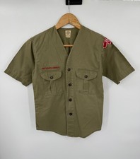 Vintage Boy Scouts of America Youth Uniform Shirt Short Sleeve USA Made Medium