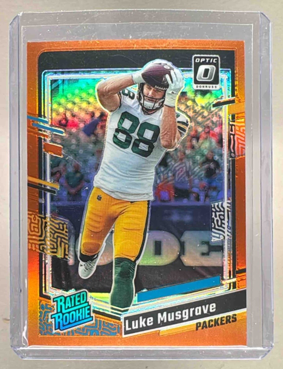 Luke Musgrave 2023 Panini Donruss Optic 241 Orange Prizm RC Rated Rookie 169/249